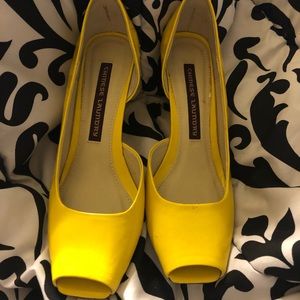 Yellow, wedge heels by Chinese Laundry. Size 6.5
